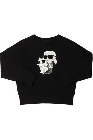 Karl Lagerfeld Printed Cotton Blend Crewneck Sweatshirt