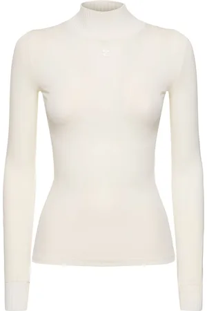 Courrèges Knit Viscose Blend Logo Top