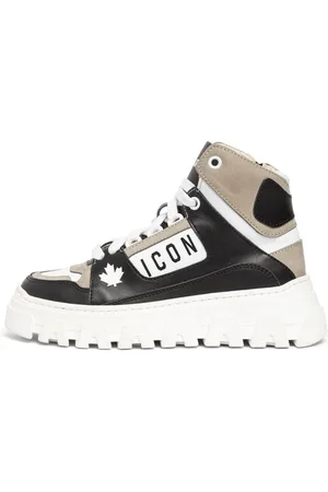Dsquared2 Logo Leather Lace-up Sneakers