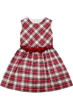 MONNALISA Check Print Poly Dress