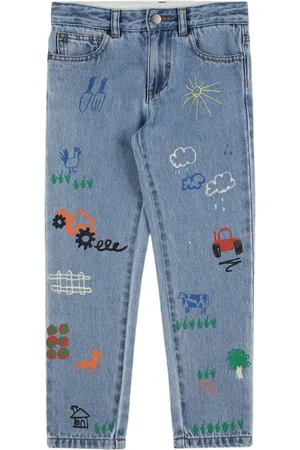 Stella McCartney Printed Cotton Denim Pants