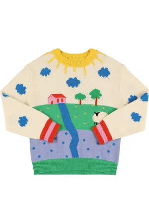 Stella McCartney Cotton & Wool Knit Intarsia Sweater