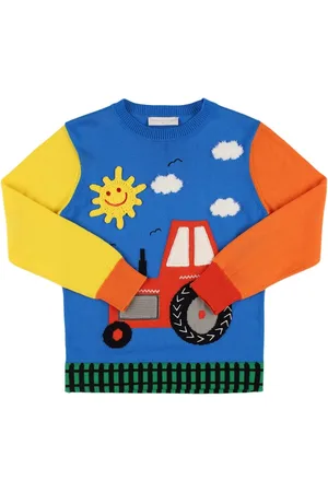 Stella McCartney Cotton & Wool Intarsia Knit Sweater