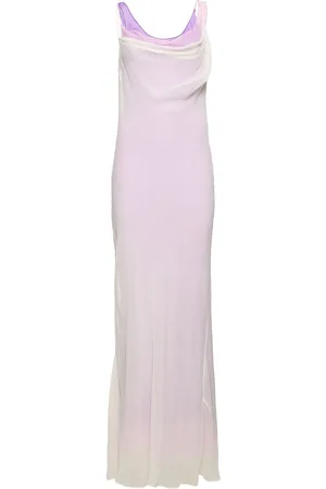 CHRISTOPHER ESBER Tri-layered Cowl Neck Satin Long Dress