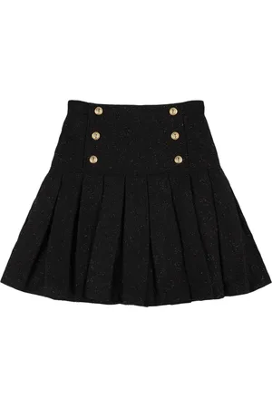Balmain Pleated Tweed Skirt