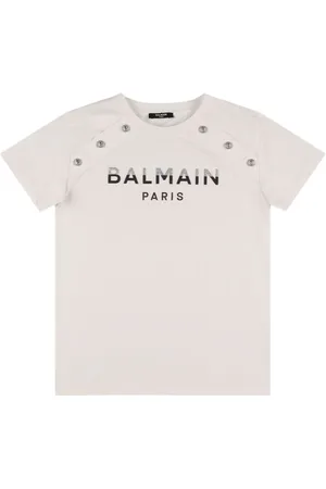 Balmain Glitter Logo Cotton Jersey T-shirt