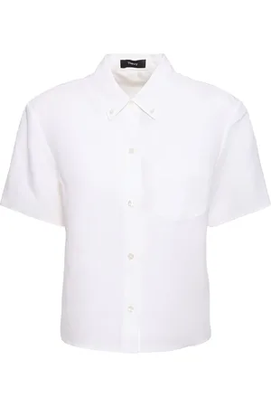 THEORY Boxy Fit Linen Shirt W/pocket