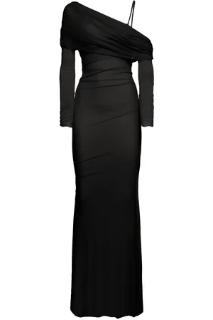 CHRISTOPHER ESBER Draped Silk Tulle Long Dress