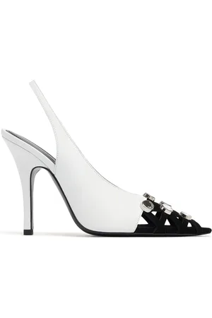 The Attico 105mm Fiona Leather Slingback Heels