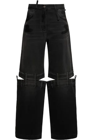 The Attico High Rise Wide Jeans W/cutouts
