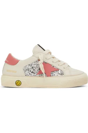 Golden Goose May Glitter Leather Sneakers