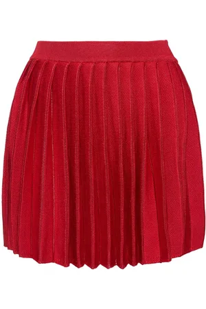 Self-Portrait Pleated Knit Mini Skirt