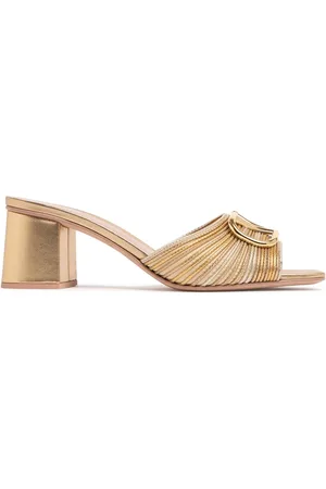 VALENTINO GARAVANI 60mm Vlogo Cotton & Leather Mules