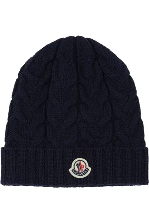 Moncler Cable Knit Virgin Wool Beanie Hat