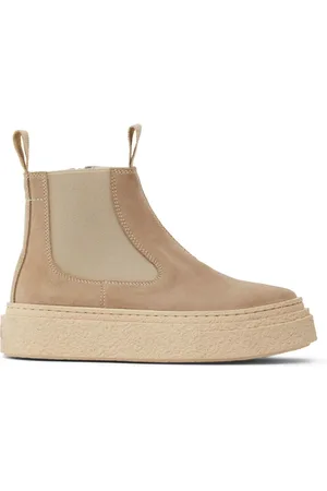 Maison Margiela Logo Print Suede Zip-up Boots