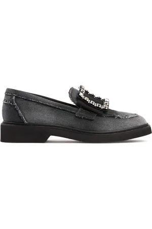 Roger Vivier 25mm Viv Rangers Denim Loafers