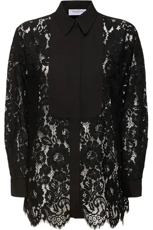 Michael Kors Lace Contrast Cotton Blend Shirt