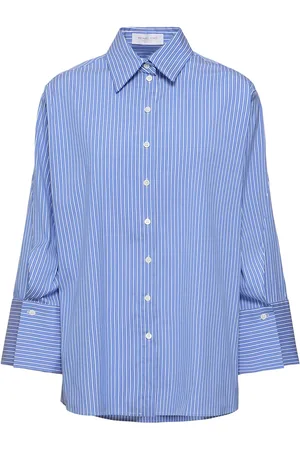 Michael Kors Striped Spiral Sleeve Oversize Shirt