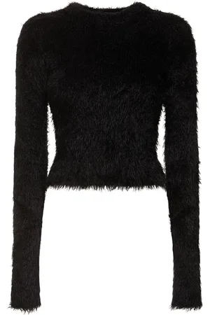Marine Serre Wild Puffy Knit Fitted Sweater