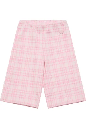 MONNALISA Check Print Cotton Blend Pants