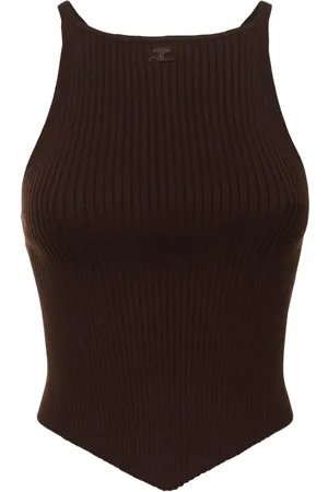 Courrèges Pointy Hem Rib Knit Tank Top