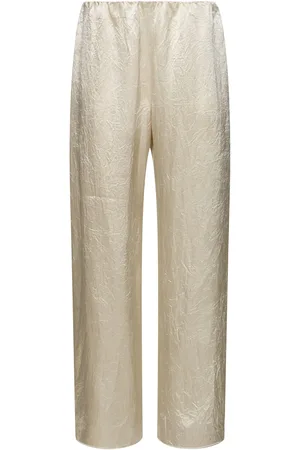Nanushka Brenda Crinkled Satin Wide Pants