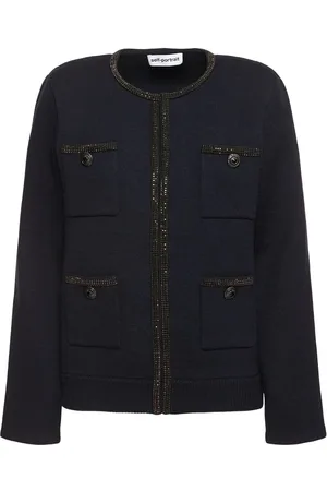 Self-Portrait Embellished Knit Cardigan Jacket