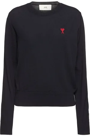 Ami Red Adc Wool Crewneck Sweater