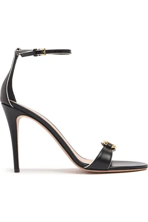 VALENTINO GARAVANI 100mm Vlogo Leather Ankle Strap Sandals