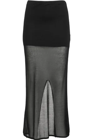St Agni Sheer Knit Column Midi Skirt