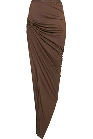 Rick Owens Edfu Asymmetric Twist Jersey Skirt