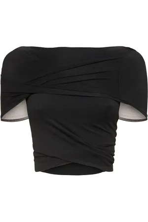 Rick Owens Lola Short Sleeve Wrap Crop Top