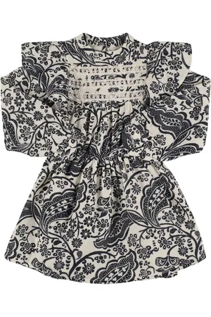 The New Society Printed Cotton Dress W/embroidery