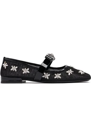 VERSACE 20mm Net & Crystals Ballerina Flats