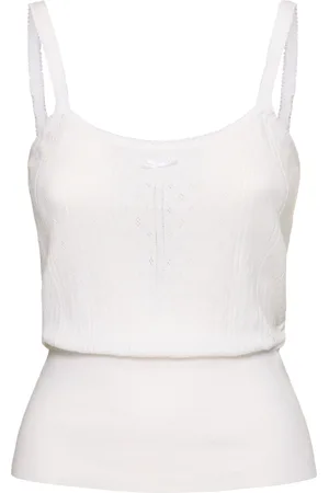 J.W.Anderson Cotton Pointelle Straight Neck Tank Top