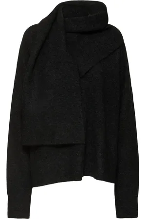 Totême Draped Scarf Wool Blend Knit Sweater