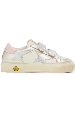 Golden Goose May School Laminated Leather Sneakers