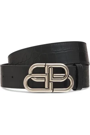 Balenciaga Logo Leather Belt W/ Logo Buckle