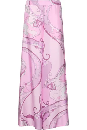 Puccini Printed Silk Twill Palazzo Pants
