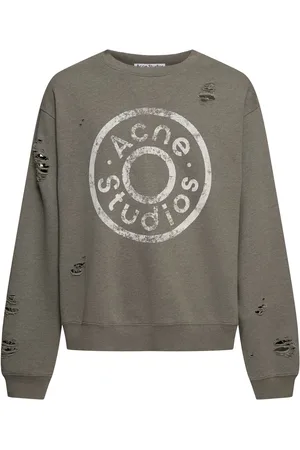 Acne Studios Franziska Button Logo Print Sweatshirt