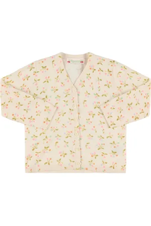 BONPOINT Printed Cotton Knit Cardigan