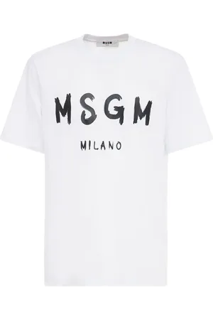 Msgm Logo Print Cotton Jersey T-shirt