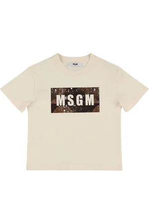 Msgm Printed Cotton Jersey T-shirt