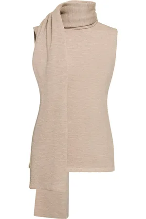 MAGDA BUTRYM Wool Blend Knit Draped Scarf Top