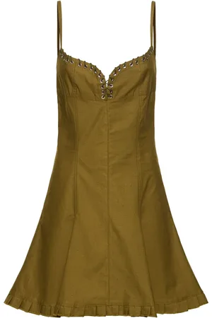 Ludovic De Saint Sernin Cotton Canvas Lace-up Mini Dress