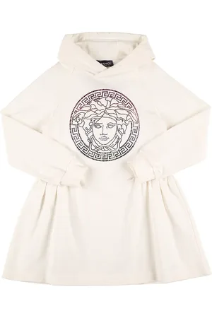 VERSACE Medusa Embellished Logo Cotton Dress