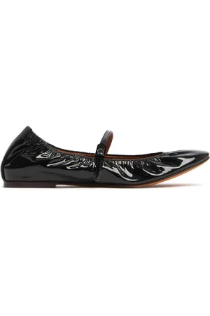 Lanvin 10mm Glossy Leather Mary Jane Flats