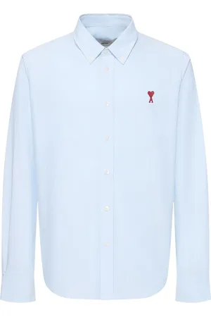 Ami Oxford Cotton Logo Shirt