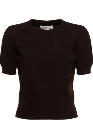 Maison Margiela Short Sleeve Wool Knit Crewneck Top