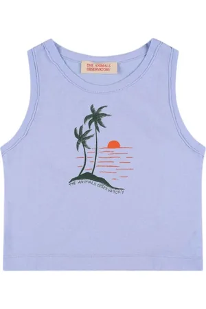 The Animals Observatory Printed Cotton Jersey Tank Top